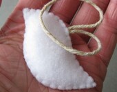 Small White Bird Valentines Day Ornament Eco-Friendly felt
