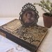 vintage COLLECTOR'S LUCK by Alice Van Leer Carrick, 1920 book, tan & black toile, rustic, chippy distressed cover, objet d'art
