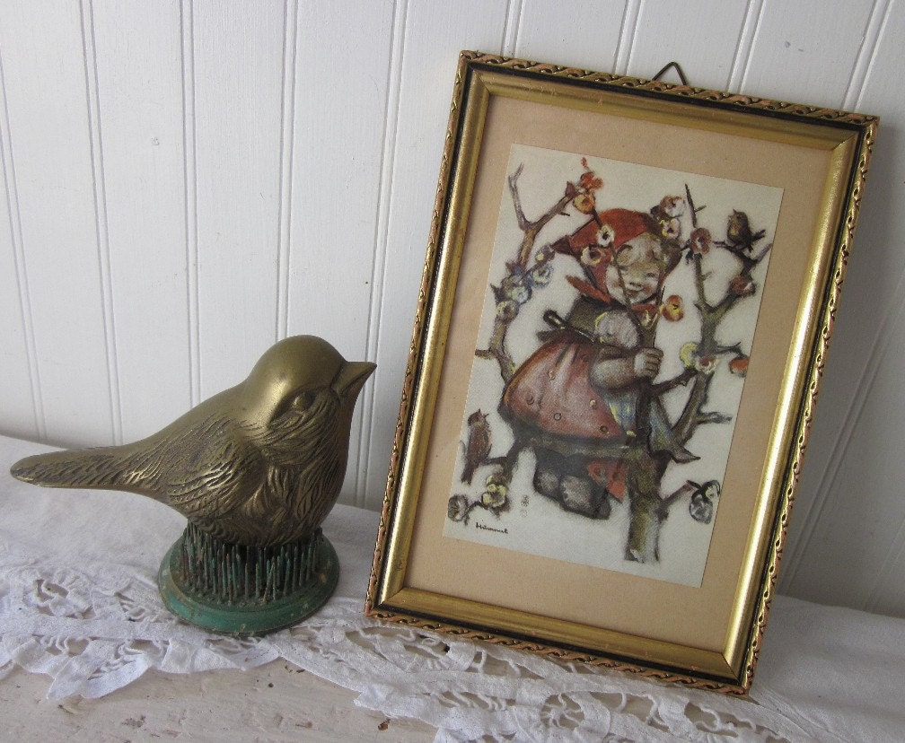 vintage Hummel Apple Tree Girl Framed Print, Wall Art