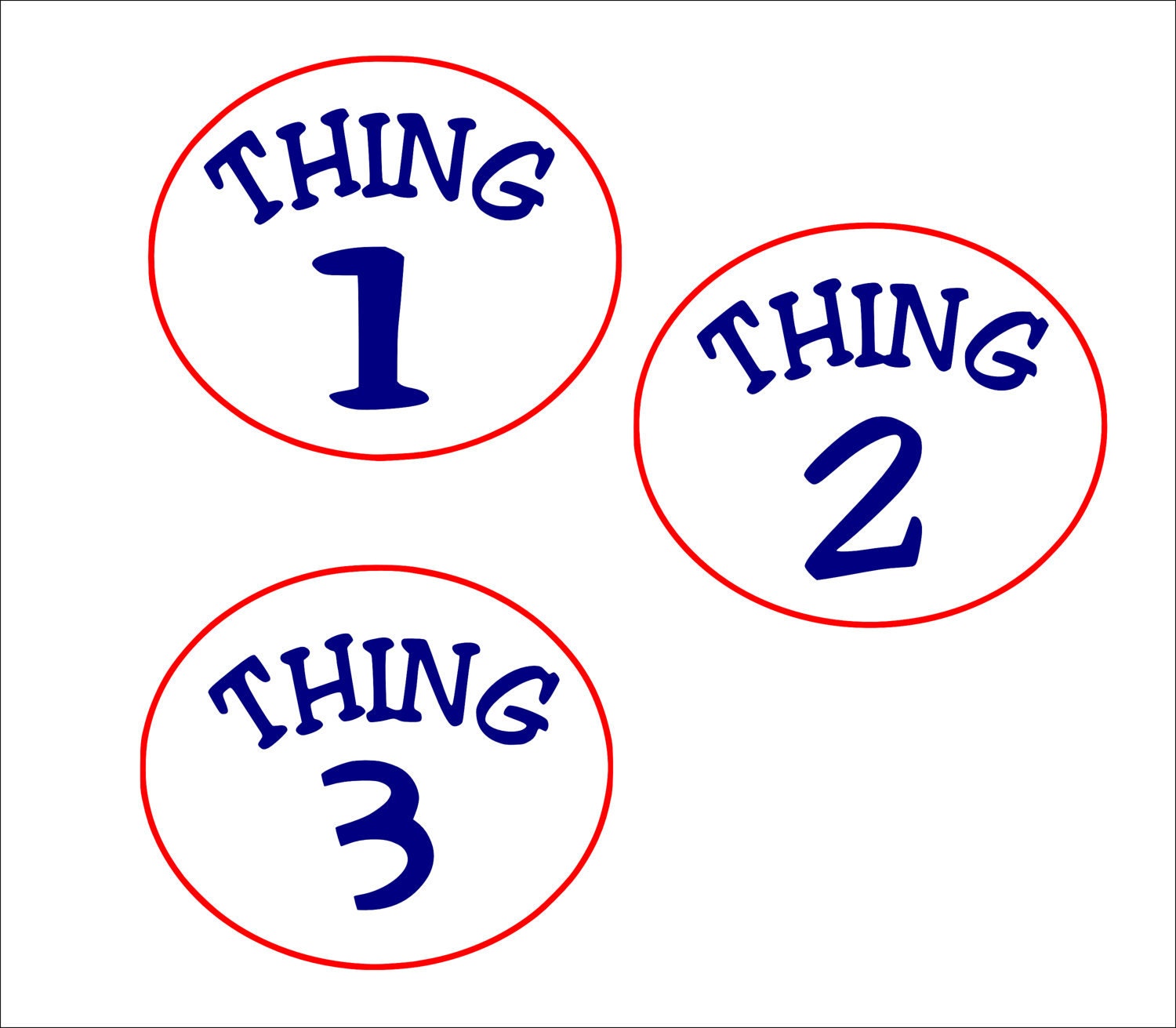 Items Similar To Dr Seuss Thing 1 Thing 2 Thing 3 Vinyl Wall Decals 
