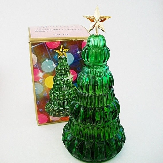 Vintage AVON Yuletree Glass Christmas Tree by susanwilliamsdesigns