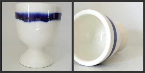 Vintage Flow Blue China Egg Cup