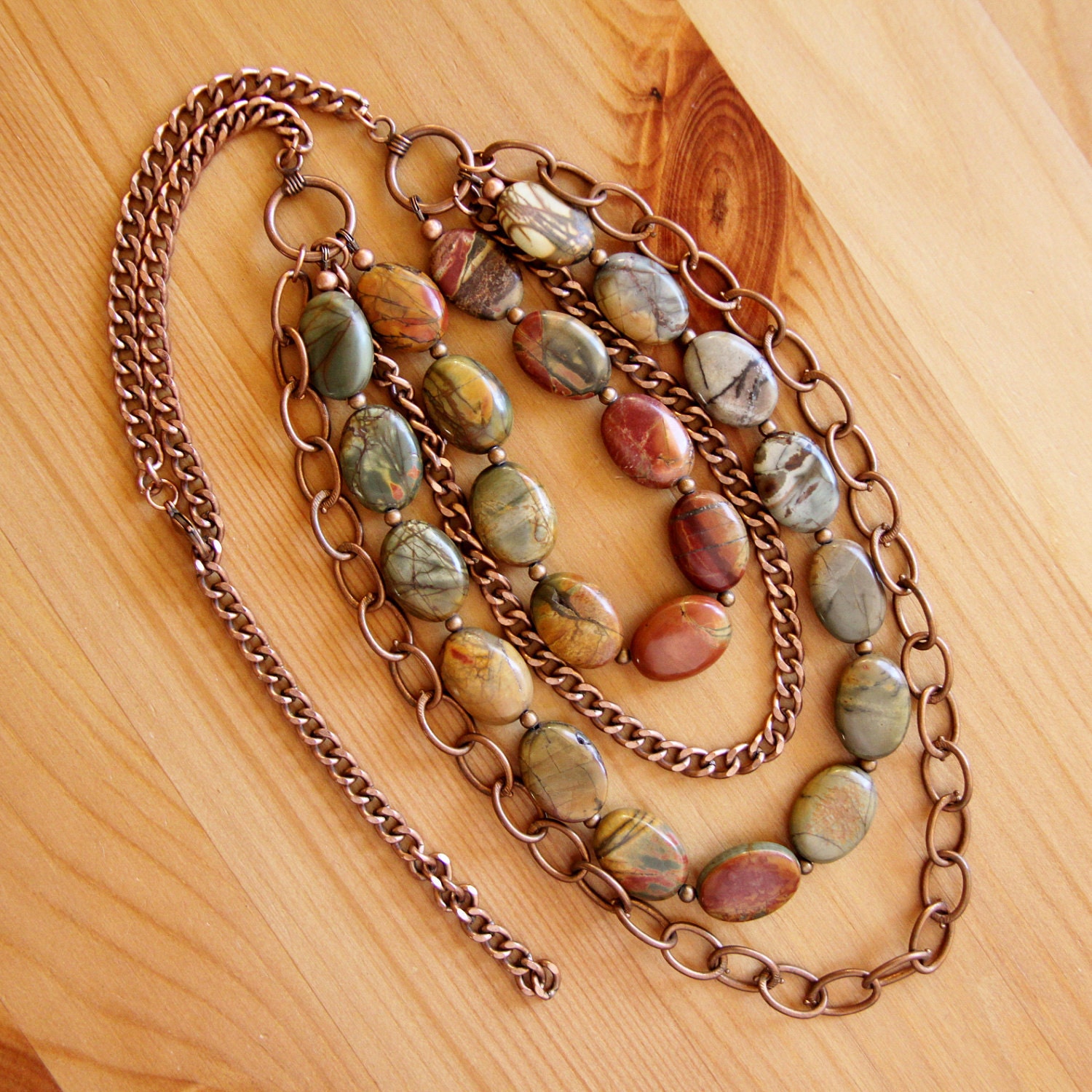 Beautiful marriage of Jasper and copper