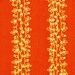 Embroidered scrap- Bright Orange-Red  with Yellow thread and Gold sequin  embroidery.