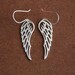 Large sterling silver wing pendant earrings