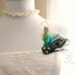 Shoe Clips Peacock & Rooster Feathers. Photo Prop Girls Night Party Gift, Metallics Bronze Teal, Boudoir Burlesque, Couture Bridesmaid Bride