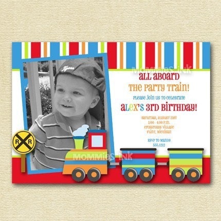 All Aboard Choo Choo Train Birthday Invitation - PRINTABLE INVITATION DESIGN Il_170x135