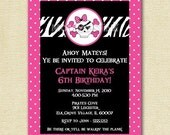 Pink Pirate Princess Birthday Invite - PRINTABLE INVITATION DESIGN Il_170x135