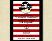 Pirate Stripes Birthday Invitation - PRINTABLE INVITATION DESIGN Il_170x135