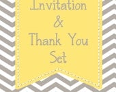 Matching Invitation and Thank You Note Set - PRINTABLE DESIGN