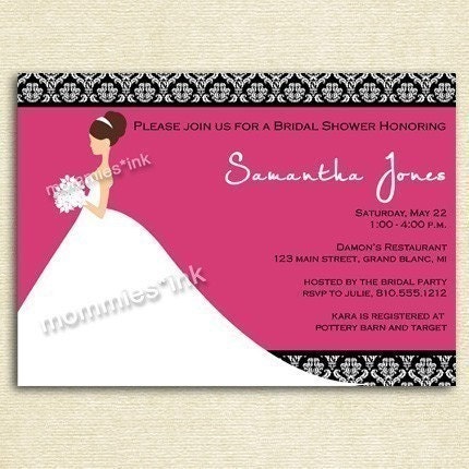 Damask Bride - Bridal Shower Invitation - PRINTABLE INVITATION DESIGN Il_570xn