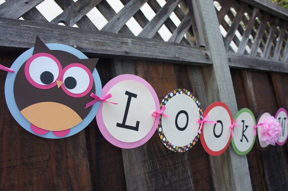 Owl Birthday Party Banner "Look Whooo's 1" Il_570xn