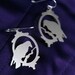 Lenore - Neo Victorian raven earrings in silver stainless steel - Poe Nevermore
