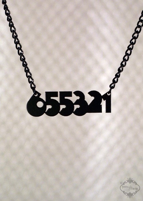 655321 Clockwork Orange inspired necklace in black finish stainless steel - cult film necklace