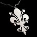 Fleur de lis necklace in silver stainless steel