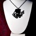 Octopus Girl necklace in black stainless steel - large nautical silhouette octopus tentacle jewelry