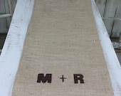 Table runner personalized with your initials