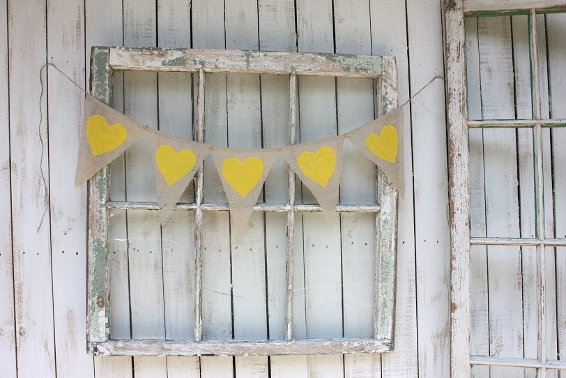Heart Garland with canary yellow hearts