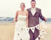 Just Married photo prop with heart color of your choice