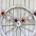Star burlap banner, red white blue,patriotic,4th of july