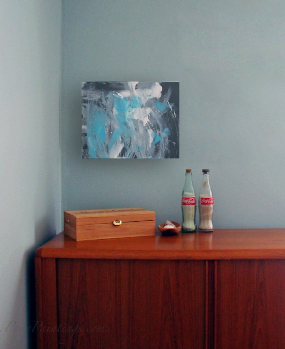 Misty Sea - Original Abstract Painting - Minnow the Painting Pony