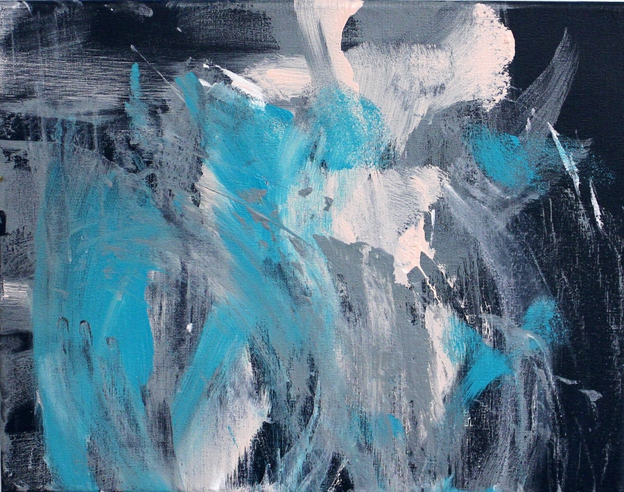 Misty Sea - Original Abstract Painting - Minnow the Painting Pony