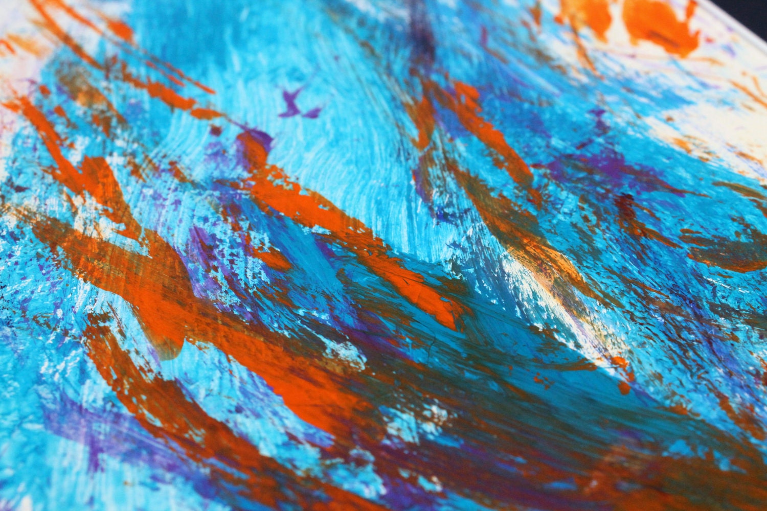 Fun Original Abstract Acrylic Painting - 11x14 matted to fit 16x20 Frame - Painted by a Pony