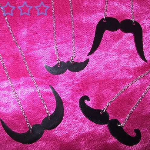 Movember Moustache necklace - choose your style - donation to MOVEMBER Prostate Cancer Charity