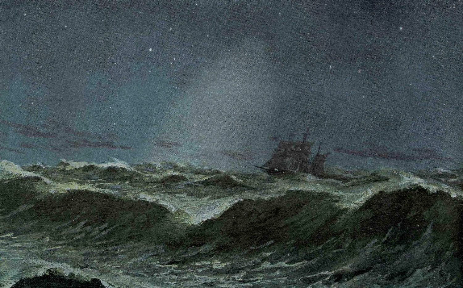 1900 zodiac lights original antique print