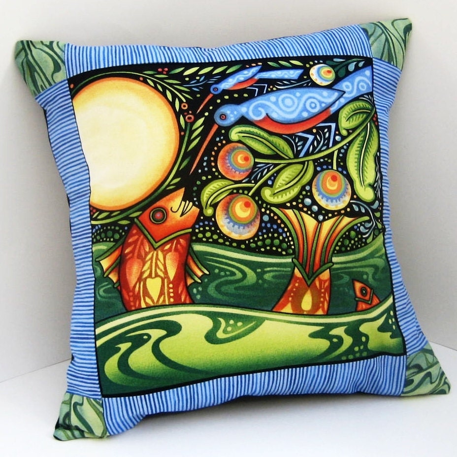 Patchwork Pillow Cover FULL MOON FISH