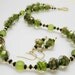 Lime Green Necklace Set - Lampwork Necklace - Matching Earrings - Green - Sea Glass
