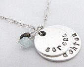 Personalized Stamped Mommy Bling Necklace - double pendant