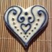 Heart Jewelry Blue Slip-trailed Heart Pin Brooch by sugargrovepottery on etsy