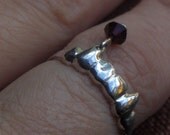ONCE BITTEN . HaLF OFF June SaLE  Sterling Silver Vampire Teeth Fang Ring with Blood Drop. Handmade hand forged cast by Chymiera on Etsy