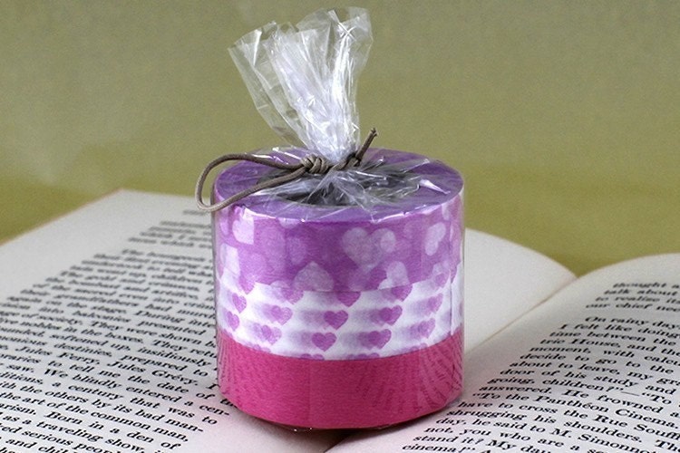 Cute Japanese Washi Deco Tape -Purple Pattern HEARTS / Pink Masking Tape
