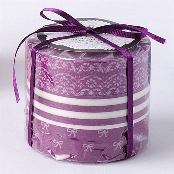 Purple Lace Ribbon Japanese Masking Tape Set of 3 - 15mm