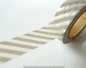 Japanese TAN GREY Stripe Washi Tape 15mm - MT Gray Wedding Votives Decor
