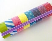 Mini Washi Tape Starter Kit MEDIUM (C) Set of 8 Japanese Masking Tape rolls- PrettyTape 157ft total