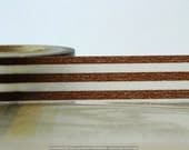 Japanese Washi Tape- BROWN Stripes Thick Horizontal Stripe Pattern 15mm SINGLE