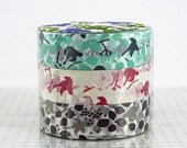 Bird Tape Japanese Washi Masking Tape Birds on tree Set of 3 Woodland Birds