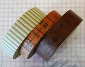 Japanese Washi Tape - Brown Stripe Oldbook Numbers Pattern Masking Tape-  Set of 3 ReMIX