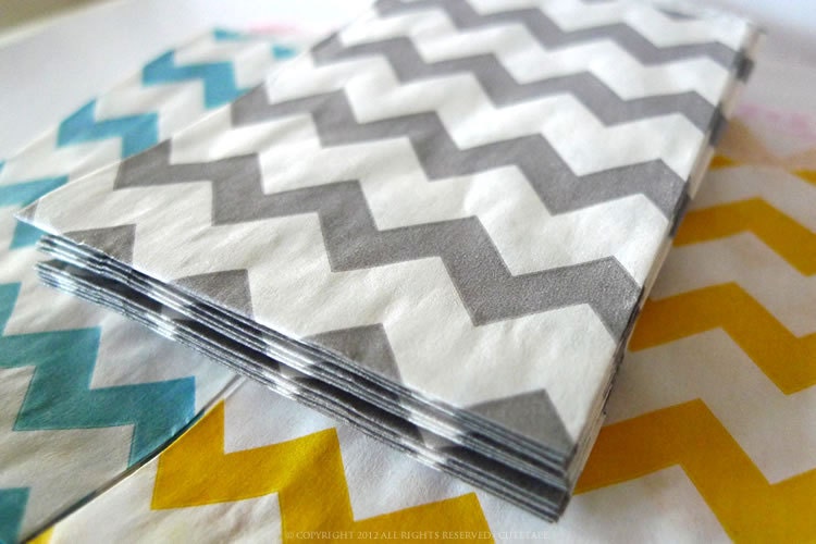 Party Favor Bags GREY Chevron Stripe Pattern 2.75 x 4 in Popular Wedding, BIrthday Party Bags - Packet of 20
