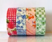MT ex Flower Washi Tape  SET of 4 Red Japanese MT Masking Tape Blue, Orange, Green