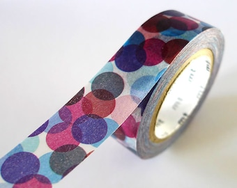NAVY BURGUNDY Spots Japanese Washi Tape MT Colorful Dots - Pretty Tape