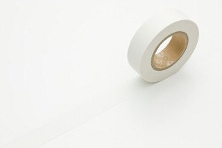 Japanese Washi Tape - SOLID WHITE 15mm - mt