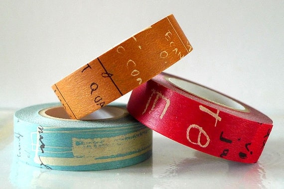 Graffiti Washi Tape Set DARK (A) Artistic Collage Japanese Masking Tape Set of 3