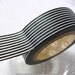 Japanese BLACK Stripes Washi Tape - Black and White Horizontal Lines 15mm MT - PrettyTape