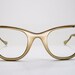 Vintage 50s Gold Horn Rim Cateye With Leafy Accents Eyeglasses Eyewear Frame Tura