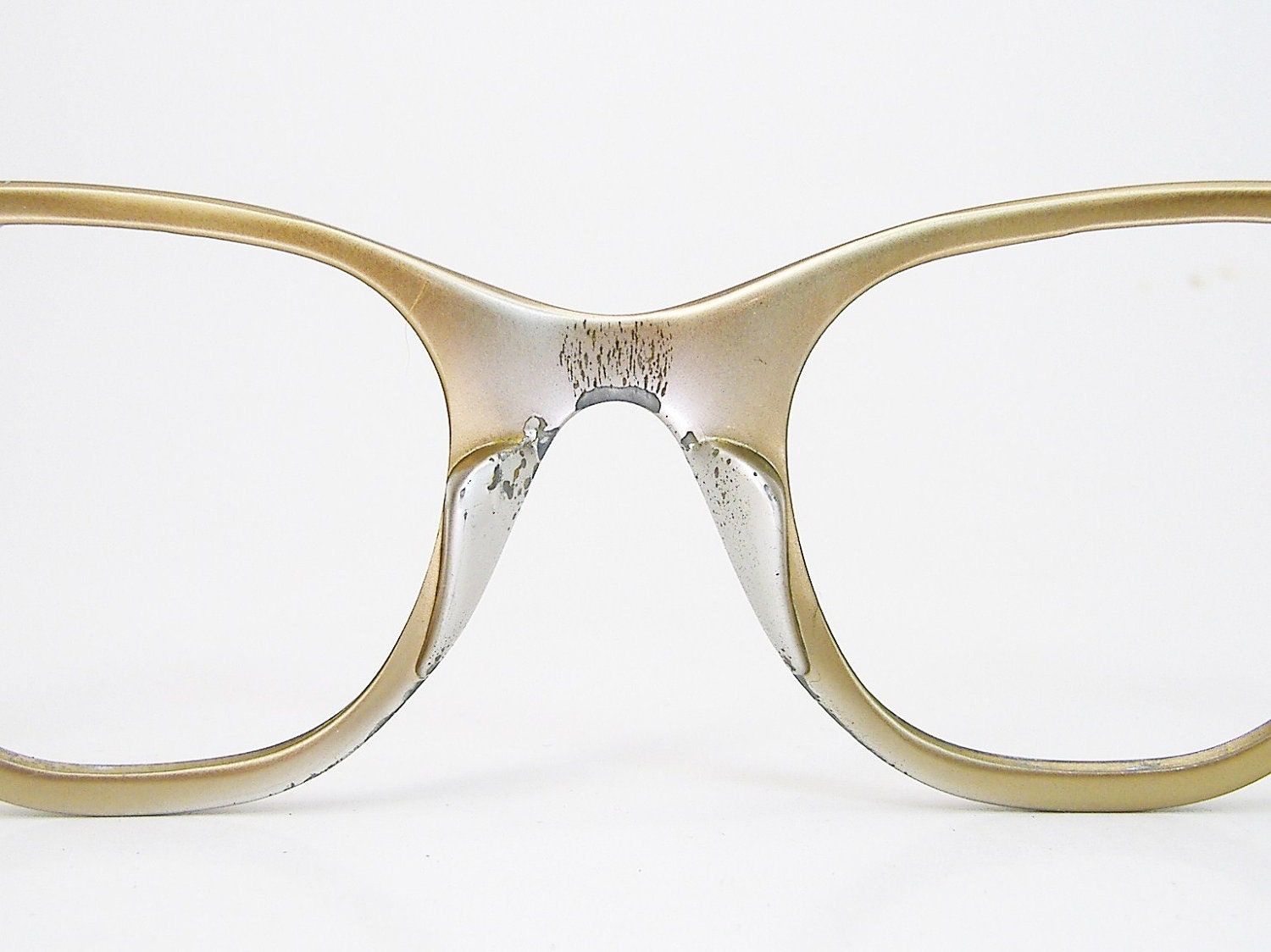 Vintage 50s Gold Horn Rim Cateye With Leafy Accents Eyeglasses Eyewear Frame Tura