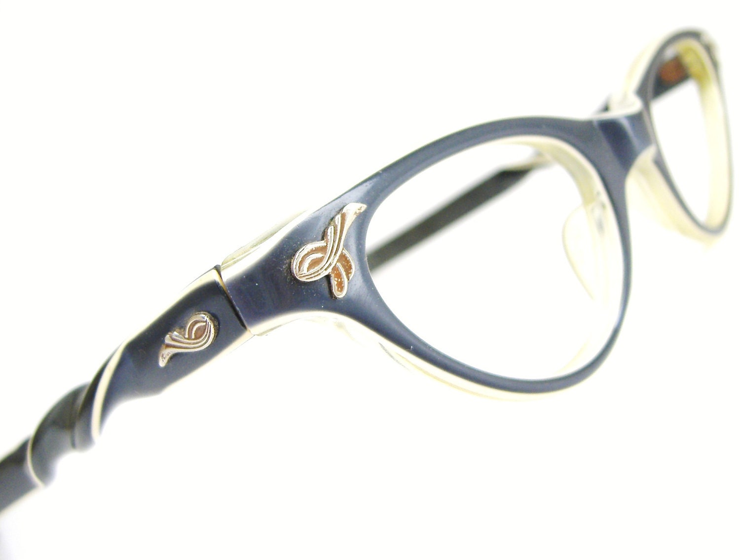 Vintage Blue Cateye Eyeglasses Eyewear Frame Victory